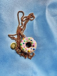 Image 1 of Kawaii Golden Donut Necklace