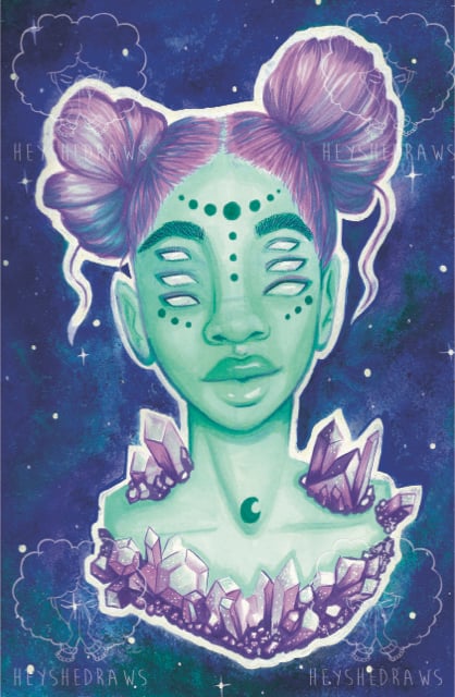 Image of "SPACE BUNS" Print (Matte or Holo)