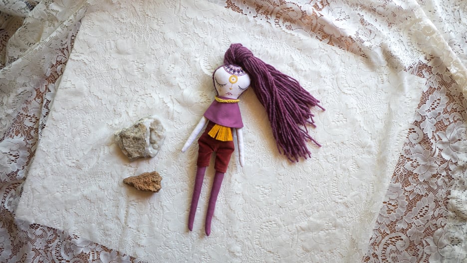 Image of Purple Solar Warrior Handmade Doll