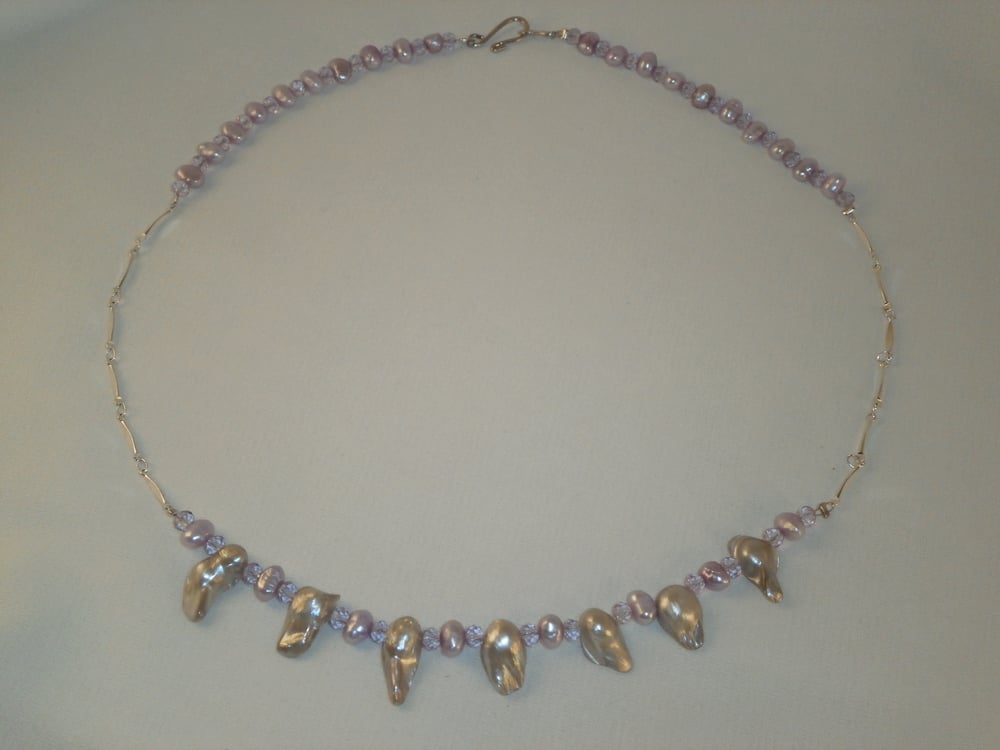 Image of Purple pearls and Chain