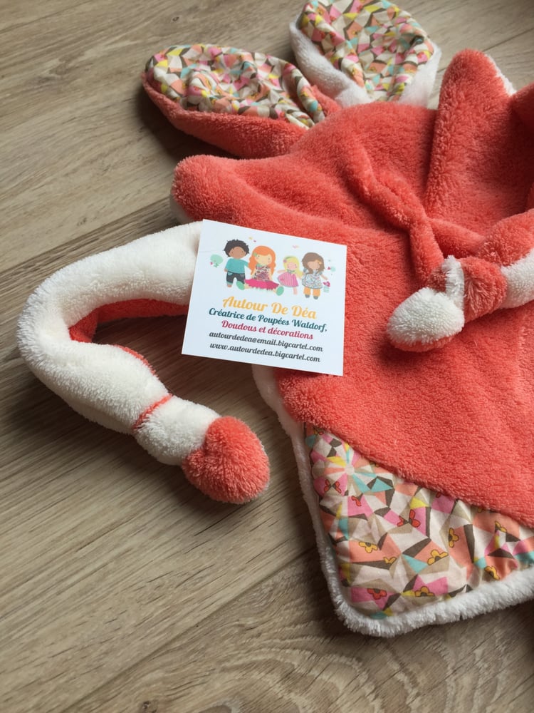 Image of Doudou l original corail et écru