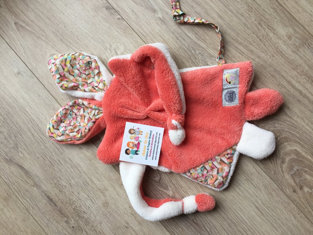Image of Doudou l original corail et écru
