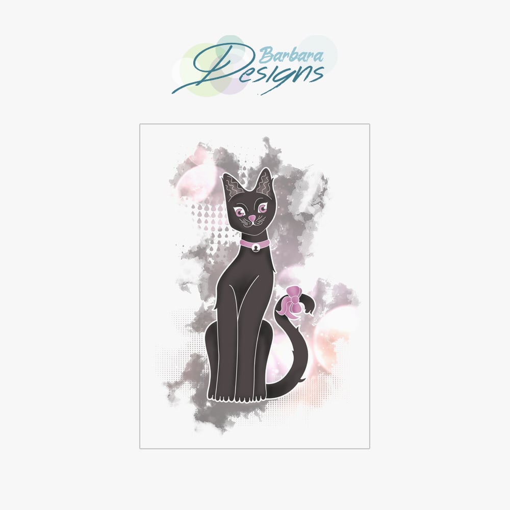 Image of Cat illustration print design (on paper or canvas)