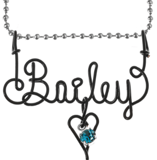 Image of Handmade Personalized Black Wire Name Necklace