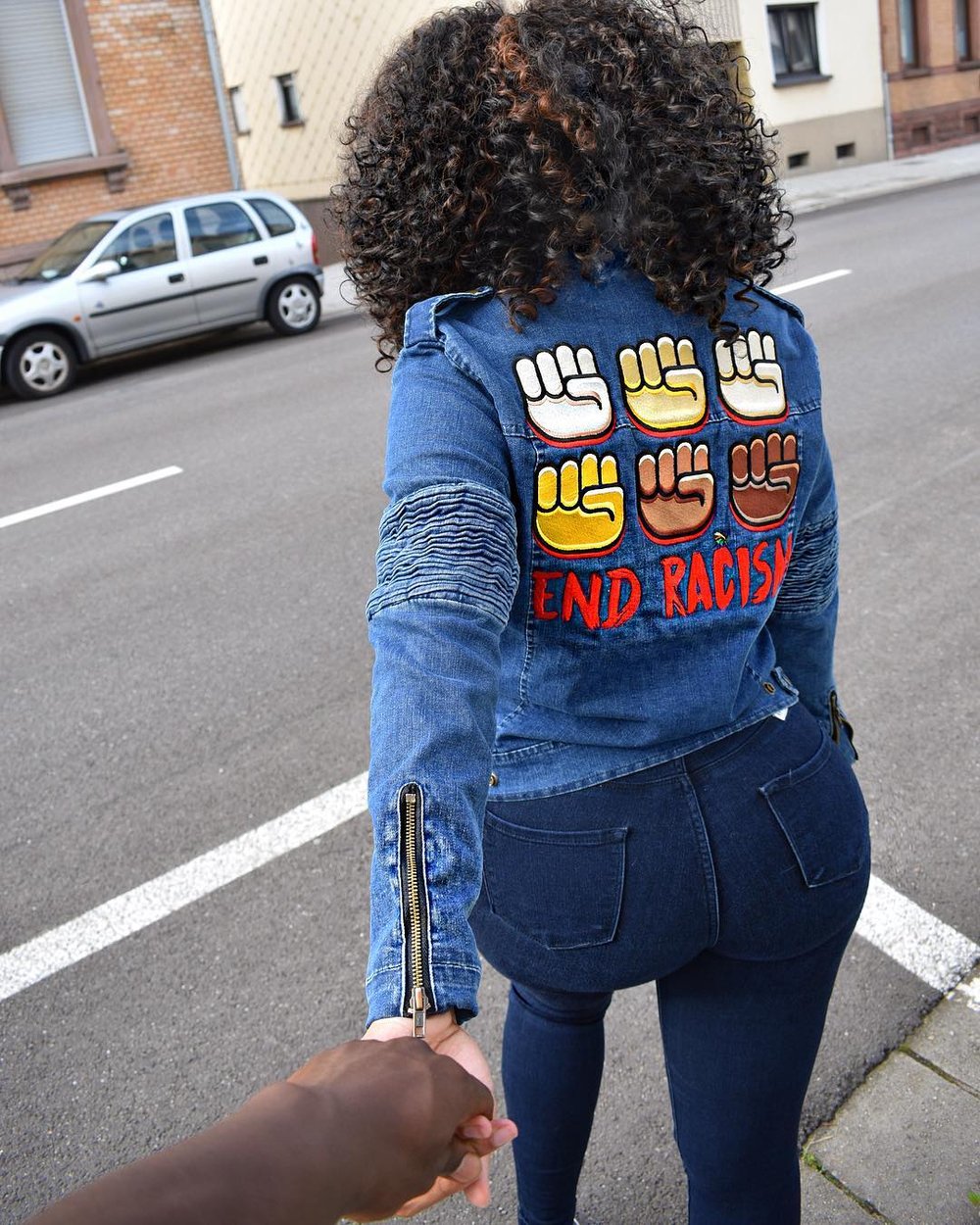 End Racism Denim Motor Jacket