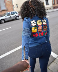 Image 1 of End Racism Denim Motor Jacket