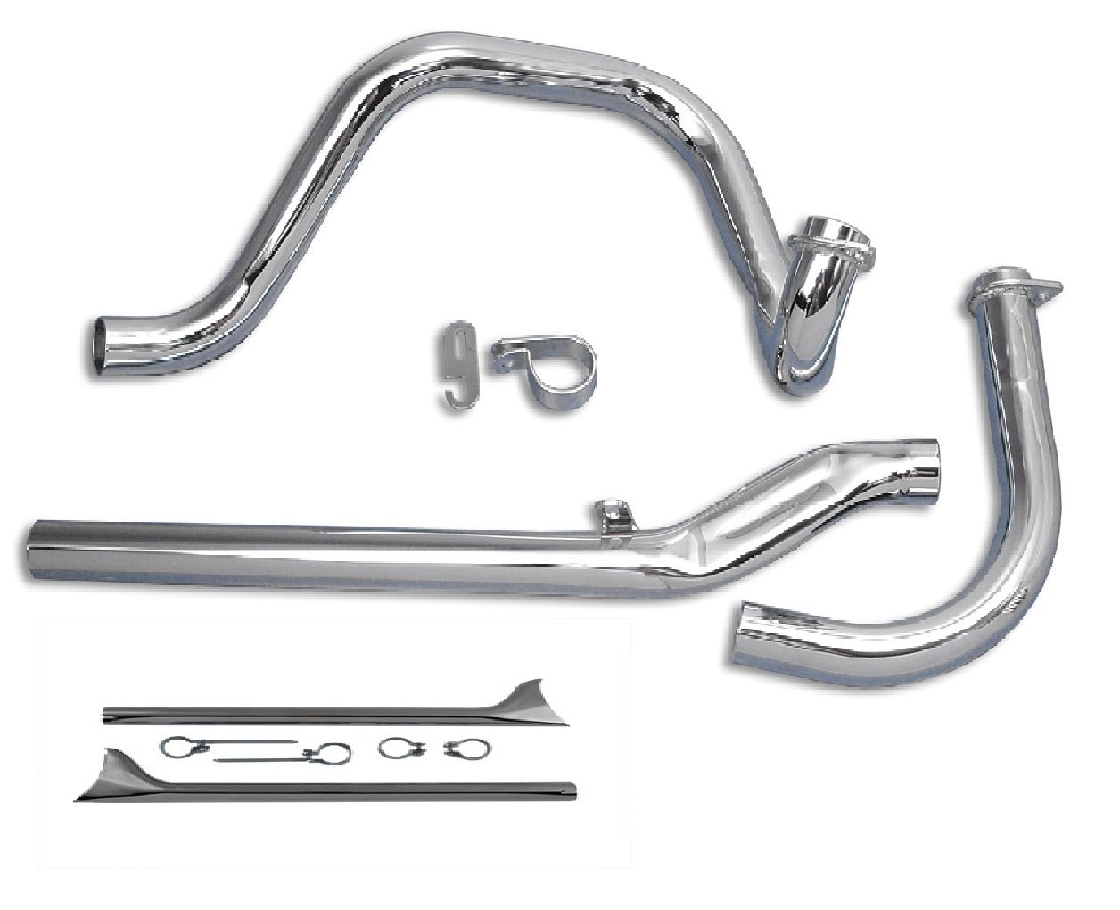 19661969 Harley Davidson Shovelhead True Dual Exhaust Pipes w/ 30