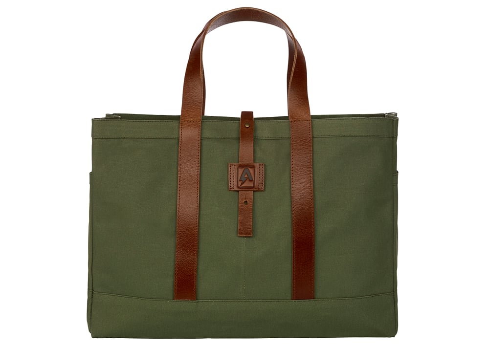 Image of CANVAS & LEATHER UTILITY TOTE - KHAKI