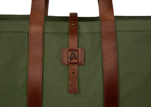 Image of CANVAS & LEATHER UTILITY TOTE - KHAKI