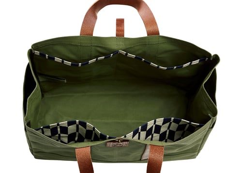 Image of CANVAS & LEATHER UTILITY TOTE - KHAKI