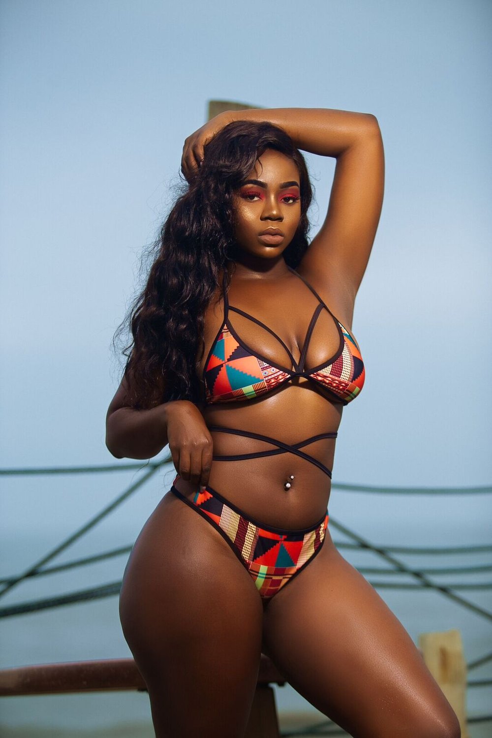 Image of Extra Long Black Strap Bema Bikini