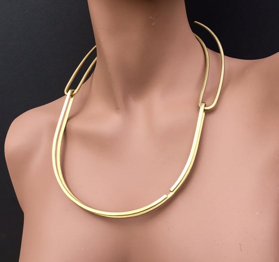 Image of Half-Halo and Doubled-Over Race-Track Necklace