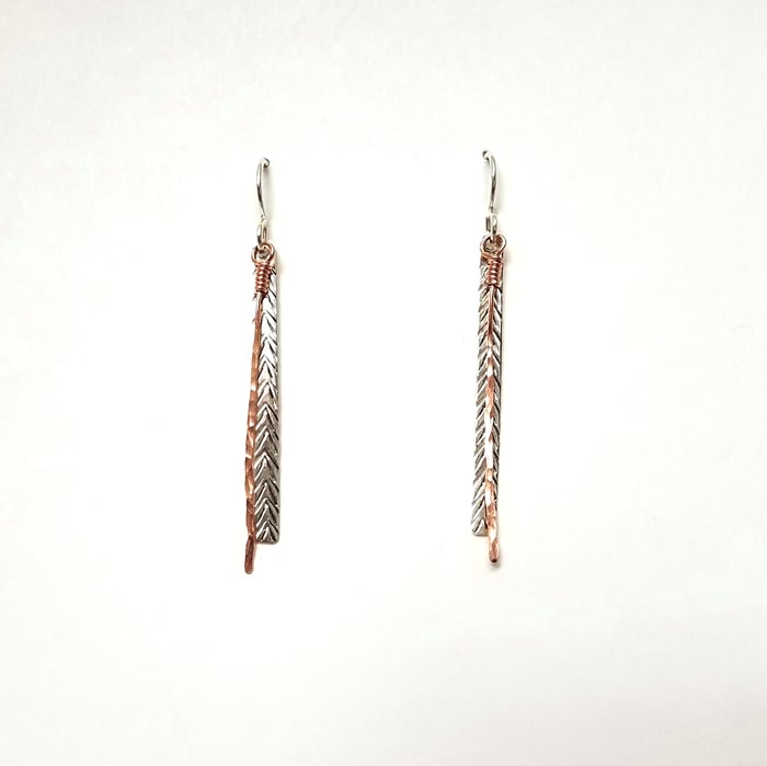 Image of Reflections of white pine earrings long