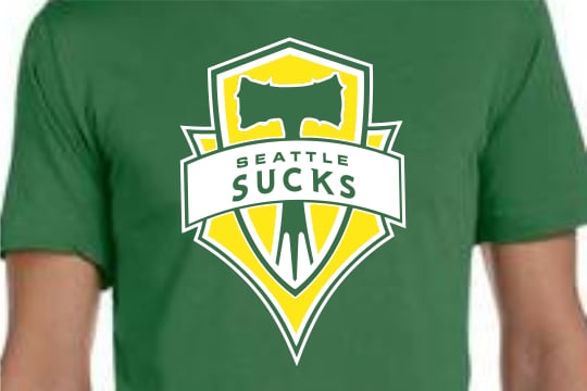 Image of Seattle Sucks Thorny Axe Shirt