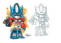 Chibi Optimus Prime Original Art