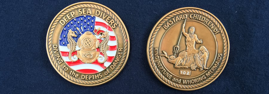 Image of WHORING MERMAIDS Deep Sea Divers Challenge Coin