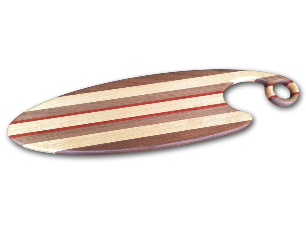 Image of Exotic Artisan Oval Serving Board with Laminated woods