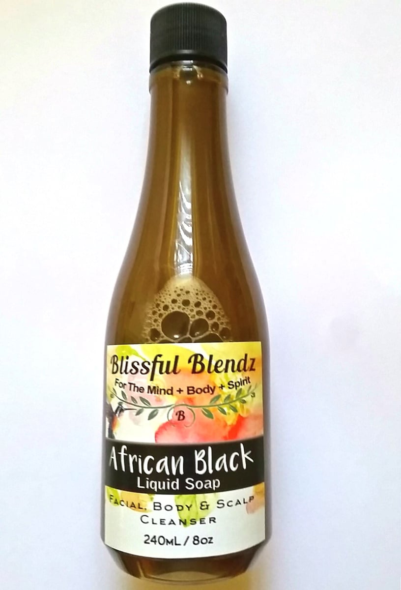 African Black Liquid Soap Blissful Blendz