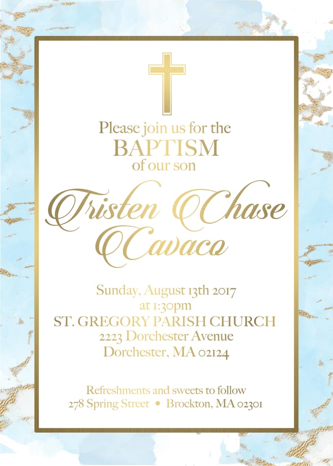 Custom Baptism Invitation Paper Fox Prints