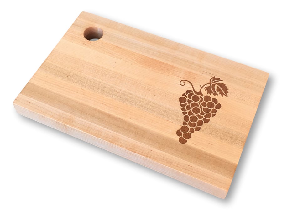 Image of Maple Cutting Board with Mahogany Grape Inlay