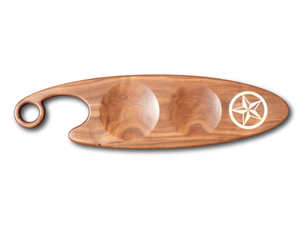 Image of Artisan Serving Board with Texas Star and Carved Dishes