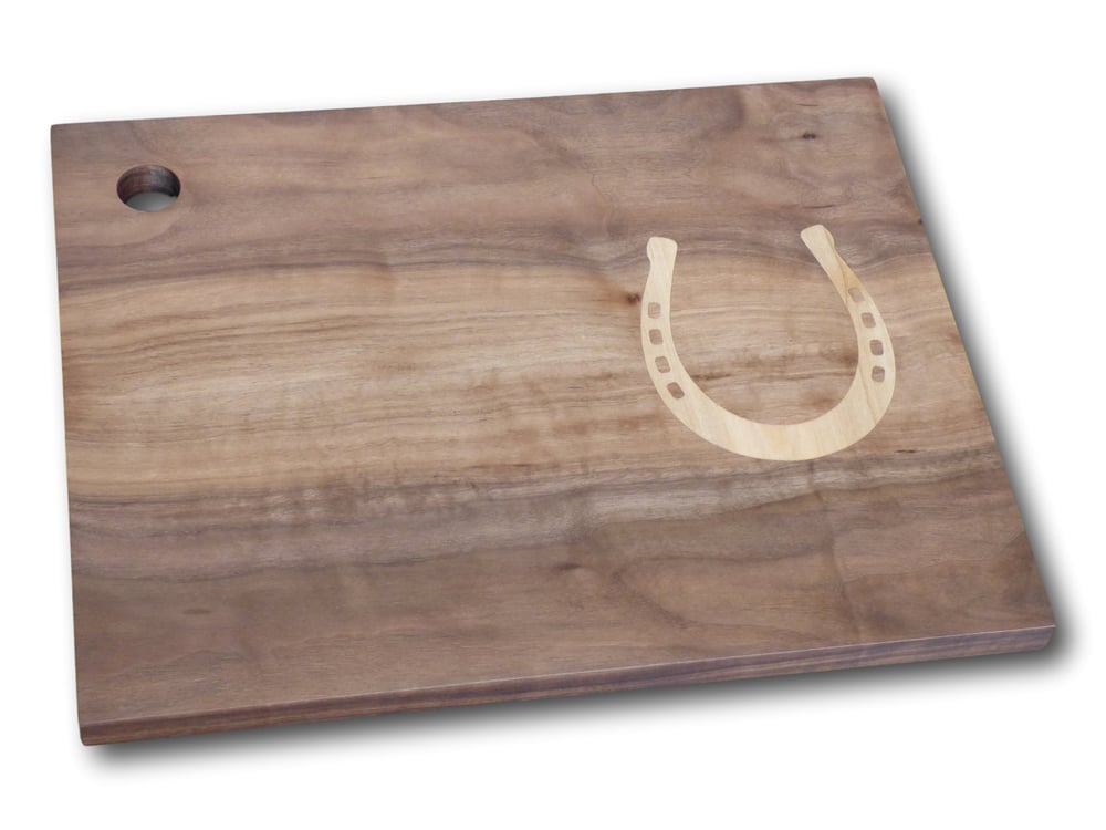 Image of Serving Board with Horseshoe Inlay Design