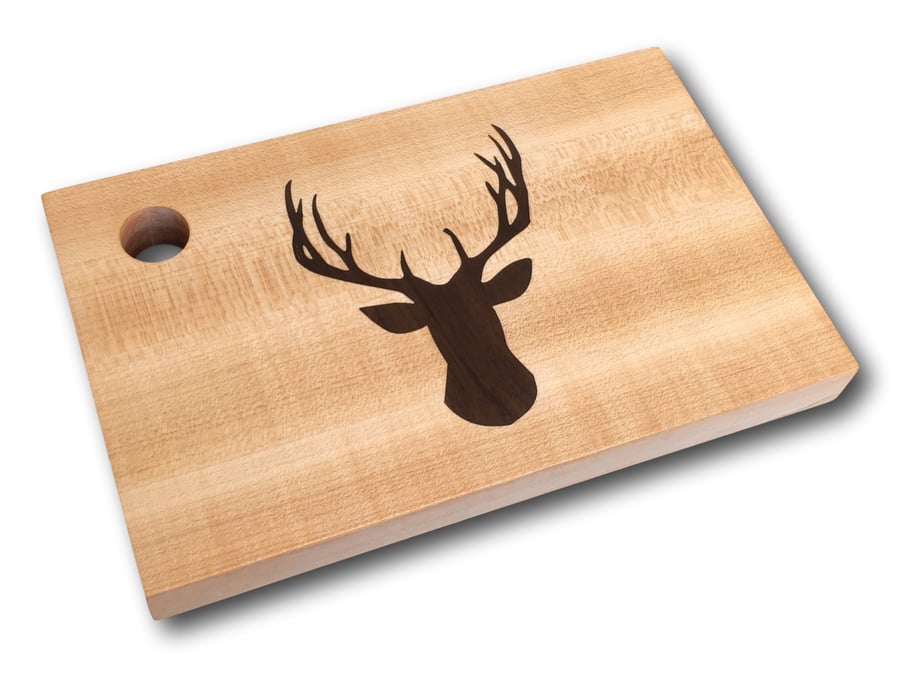 Image of Cutting Board with Deer Antler Inlay