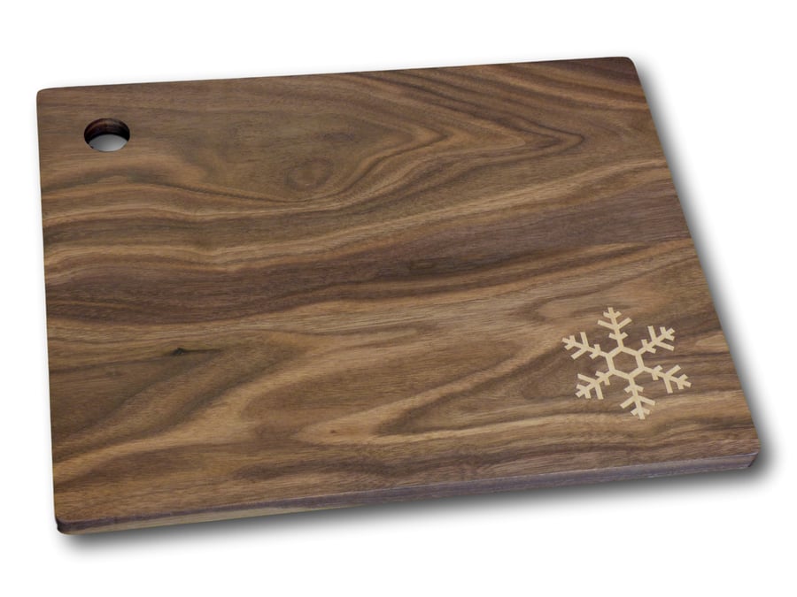 Image of Serving Board with Festive Snowflake Inlay Design