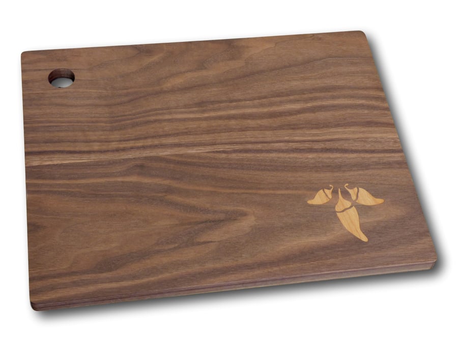 Image of Serving Board with Chili Pepper Inlay Design