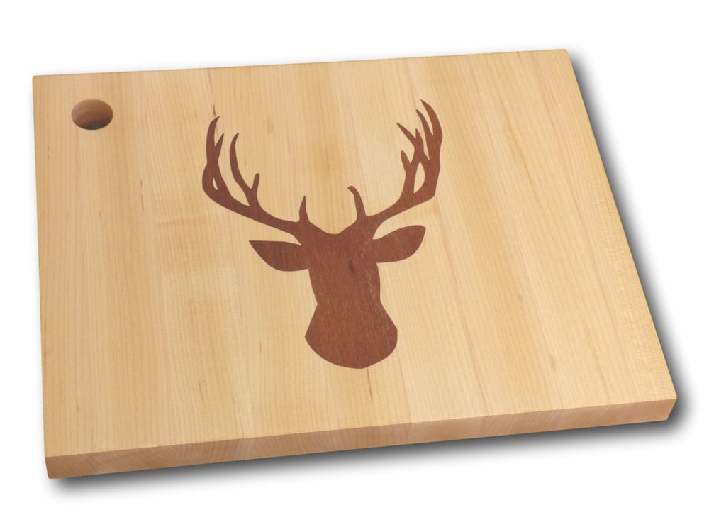 Image of Cutting Board with Deer Antler Inlay Design