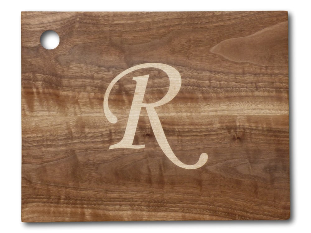 Image of Serving Board with Personalized Initial Inlay