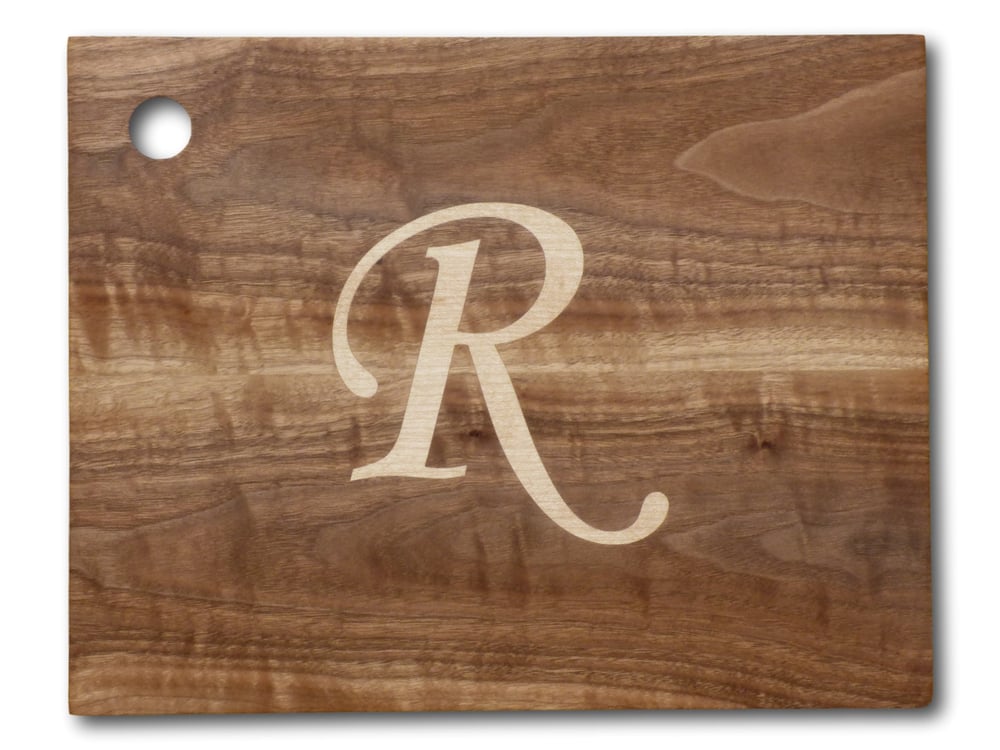 Image of Serving Board with Personalized Initial Inlay 