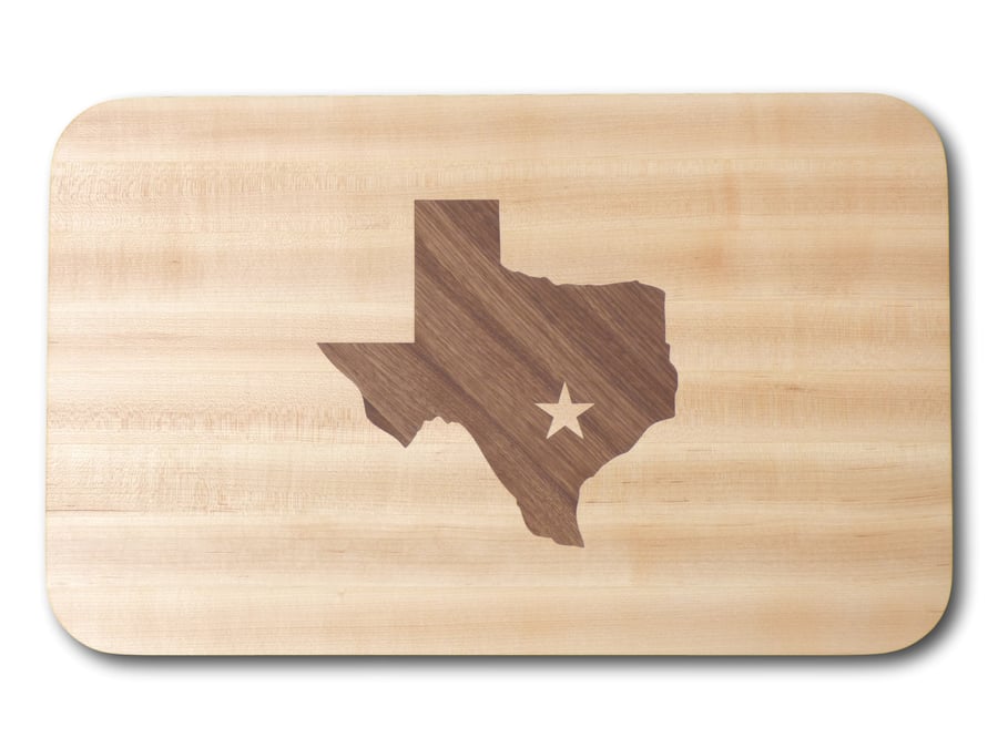 Image of Large Cutting Board with Texas State Inlay