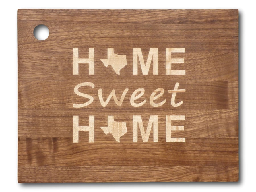 Image of Cutting Board with Home Sweet Home Texas Inlay