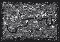 Image 2 of Literary London Map (Dark Blue Plike)