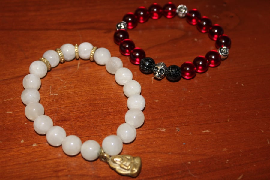 Image of Red + Black Skull Bracelet (Girls)