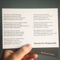 Thanks For Stopping By - Poem Postcard (small A6 size)