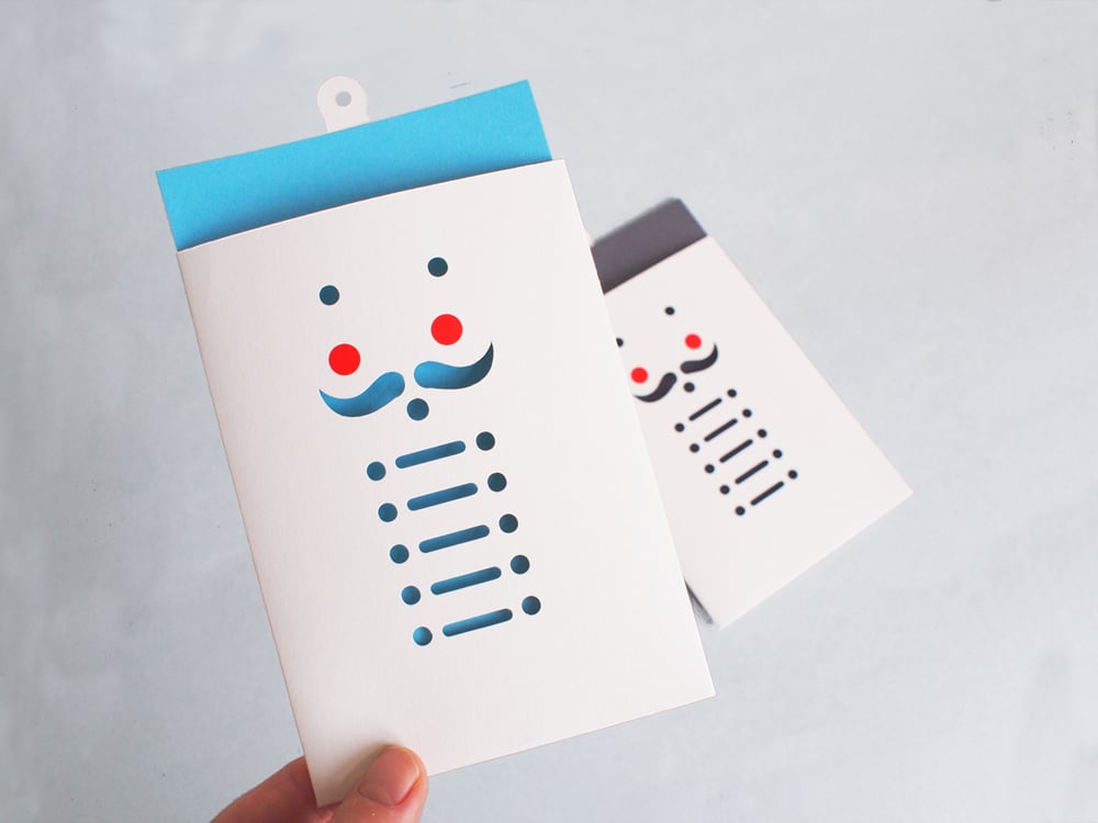 Image of 4 x Nussknacker - envelope and card - blue and black