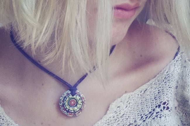 Bohemianwimz Mandala Porcelain Pendant