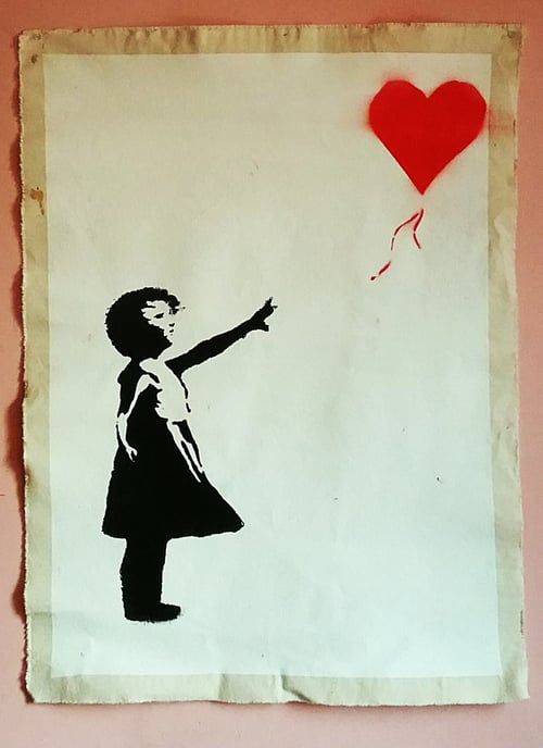 Image of "Banksy."  Original silkscreen on Canvas. 
