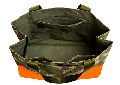 Image of BADASS BEACH BAG - CAMO AND NEON ORANGE