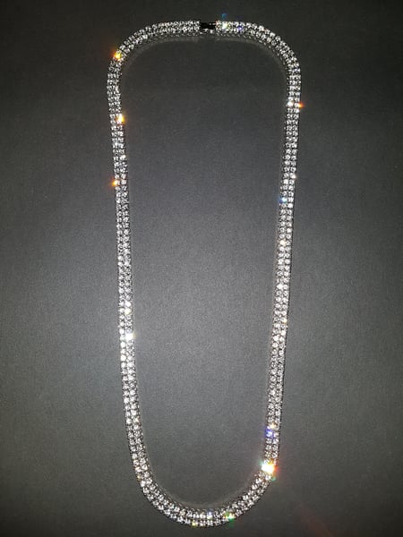 Image of 2 row fully iced out tennis chain