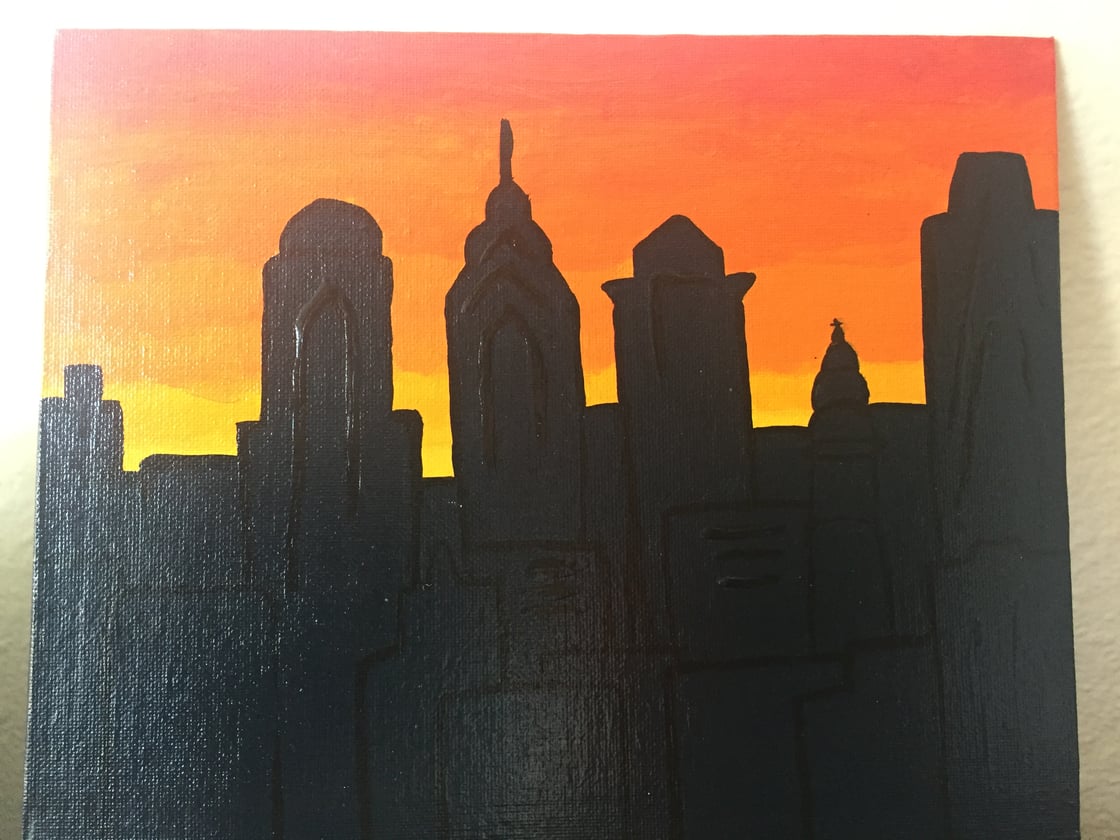 Image of Philadelphia Skyline and Sunset