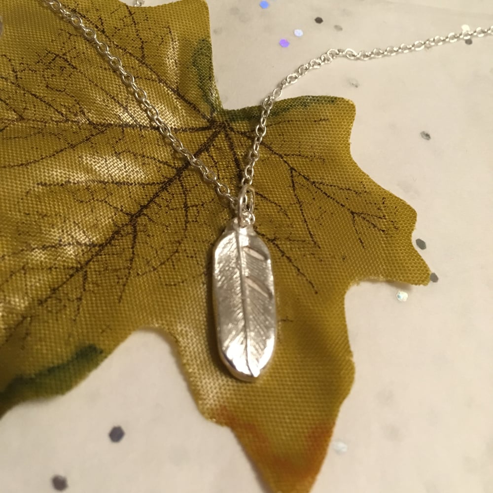 Image of Fine silver leaf pendant