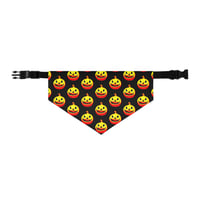 Image 2 of Pet bandana collar - Jack O Lantern Vintage Red Yellow