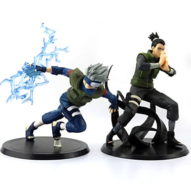 Image of 2PCS Naruto Nara Shikamaru 16CM Hatake Kakashi PVC Anime Action Figures Doll Toys