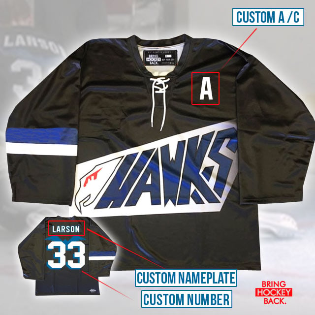 D1 Hawks Custom Jersey Free shipping