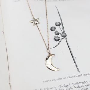 Image of *SALE* crescent moon and star necklace (in silver or 9ct gold)