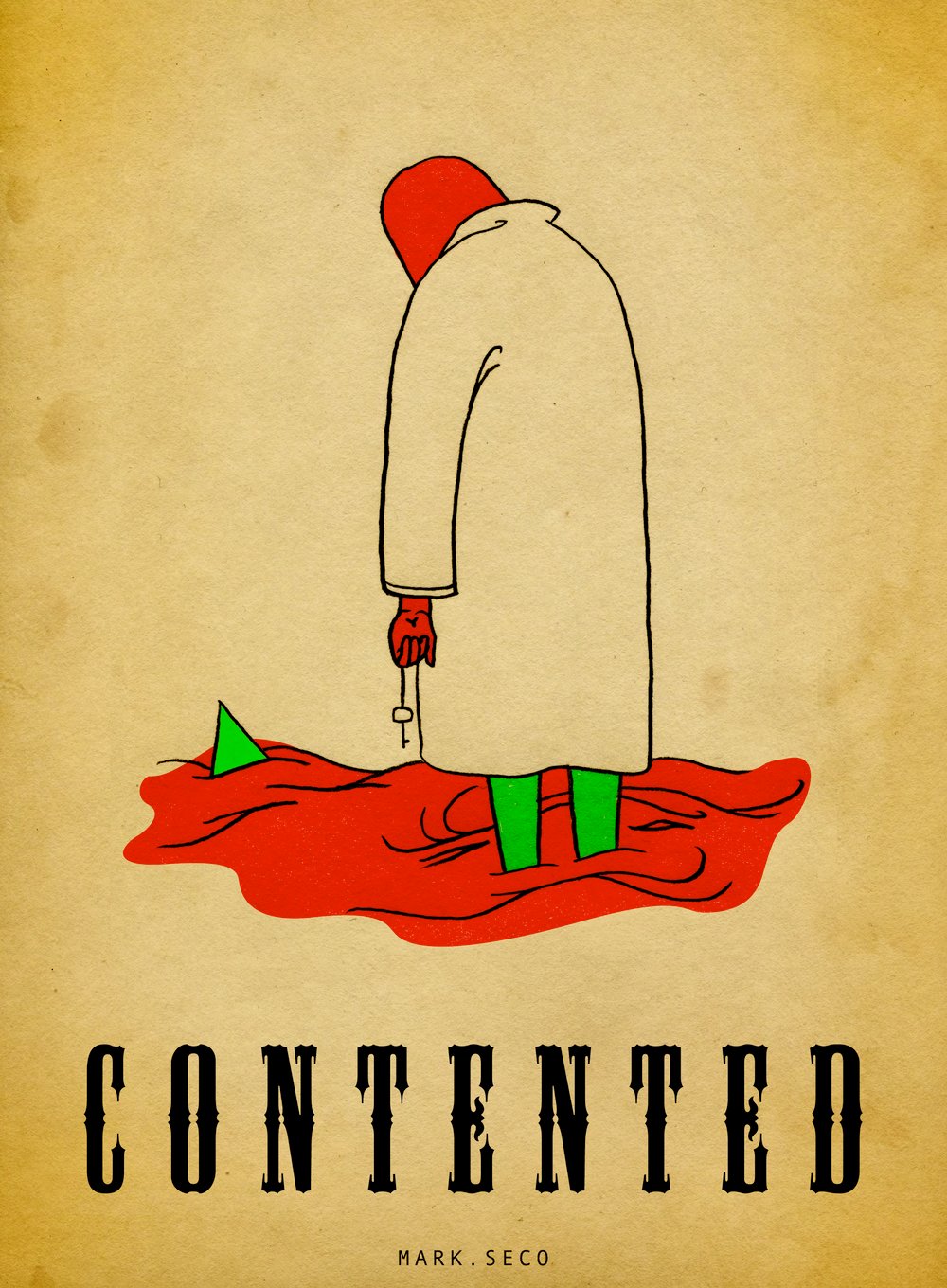 Image of framed print of original hand illustrated art - for contented - for Jean Cocteau