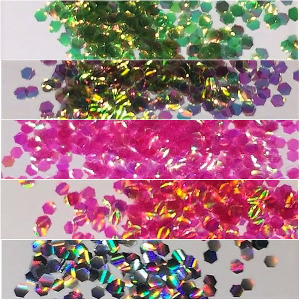 Image of Iridescent Fish-Eye Glitter 2mm Hex (for Nail Art only)